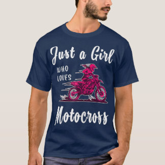 Camiseta Mulheres Motocross Para Mulheres Apenas Uma Menina