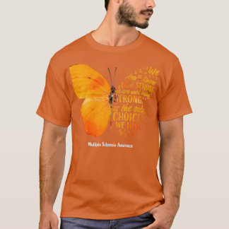 Camiseta Mulheres MS Butterfly Orange Ribbon Multiple Scler