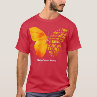Camiseta Mulheres MS Butterfly Orange Ribbon Multiple Scler