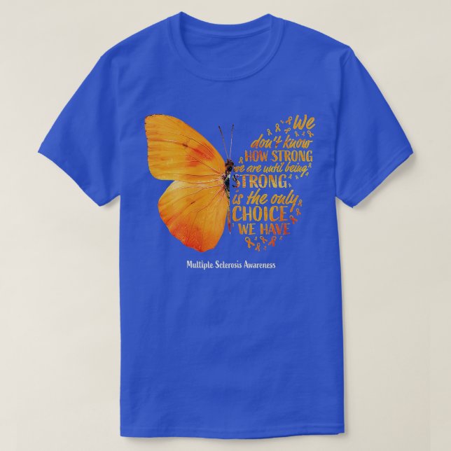 Camiseta Mulheres MS Butterfly Orange Ribbon Multiple Scler (Frente do Design)
