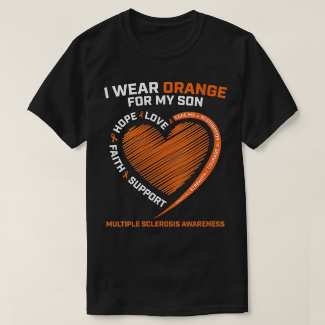 Camiseta Mulheres MS Eu Visto Laranja Para Meu Filho Múltip (Frente do Design)