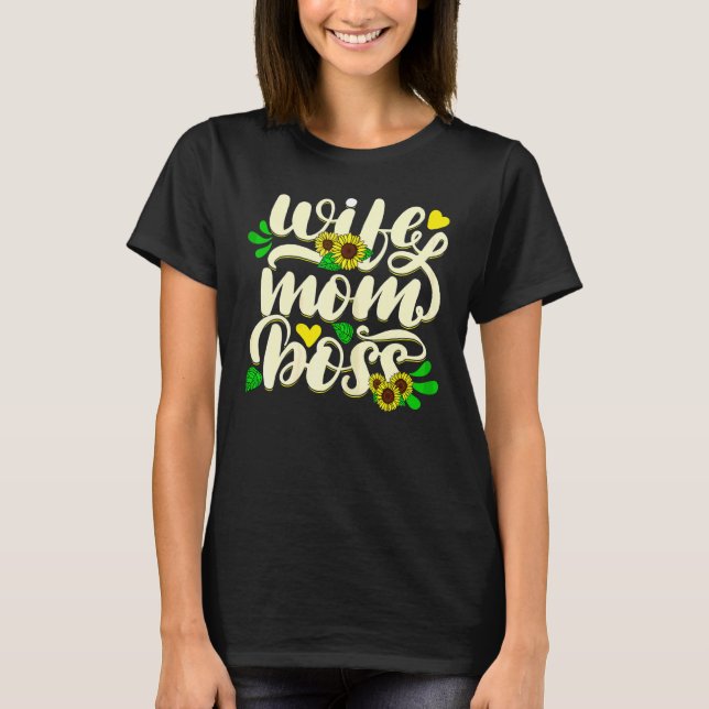 Camiseta Mulheres Mulher Mulher Mulher Mulher Mãe Chefe Grá (Frente)