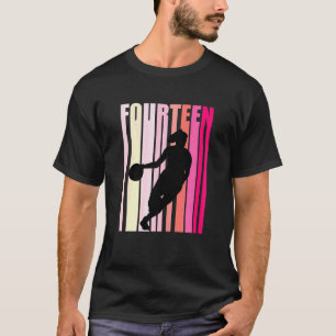 Camiseta Mulheres Mulheres 14 de Basquete Retrô Rosa de Ani