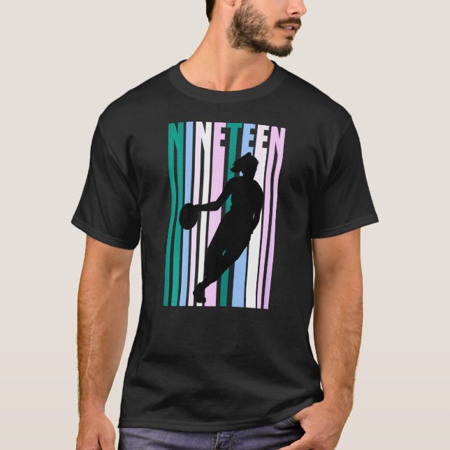 Camiseta Mulheres Mulheres 19º Aniversário de Basquete, Ret (Frente)