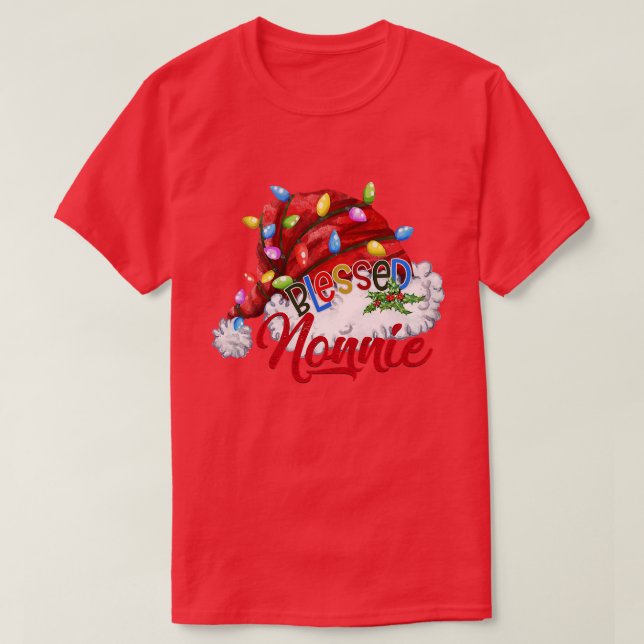 Camiseta Mulheres Mulheres Abençoadas Nonnie Chapéu de Papa (Frente do Design)