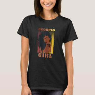 Camiseta Mulheres Mulheres Escorpião Afro Rainha Aniversári