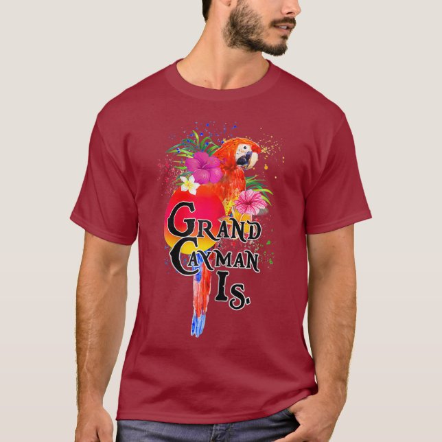 Camiseta Mulheres Mulheres Grande Cayman Ilhas Papagaio (Frente)
