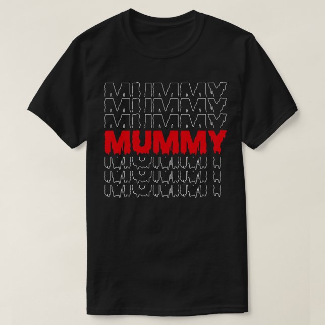 Camiseta Mulheres Mummy Novos Pais Figurino De Halloween Pa (Frente do Design)