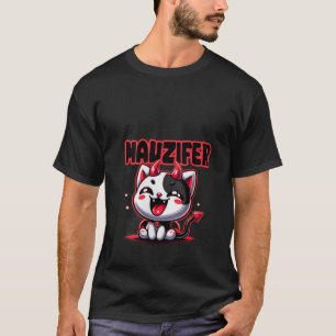 Camiseta Mulheres Muzifer Cat Kitten Lucifer Devil Little D