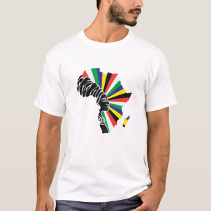 Camiseta Mulheres na África do Sul Mapa Étnico Herita