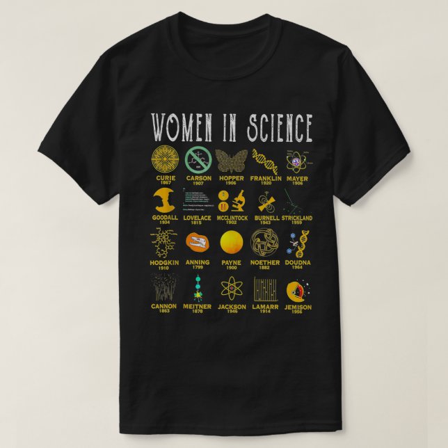 Camiseta Mulheres Na Ciência (Frente do Design)