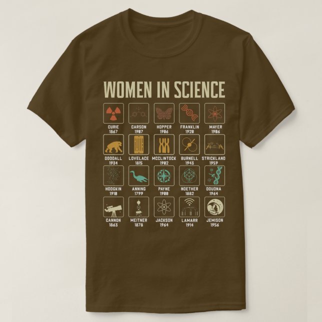 Camiseta Mulheres Na Ciência Design Biologia Química S (Frente do Design)