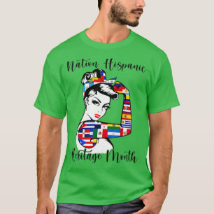 Camiseta Mulheres Nação Patrimônio Hispânico Mês Tração Lat