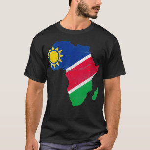 Camiseta Mulheres Namíbia Bandeira África Silhouette Gi Con