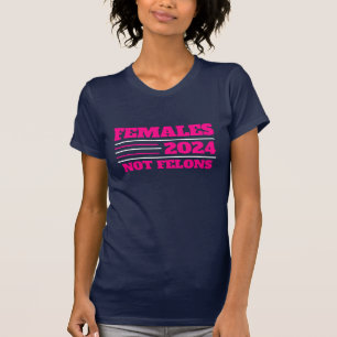 Camiseta Mulheres não Felons 2024 Rosa e Branco