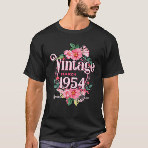 Camiseta Mulheres Nasceres De Aniversário Em Março De 1954 
