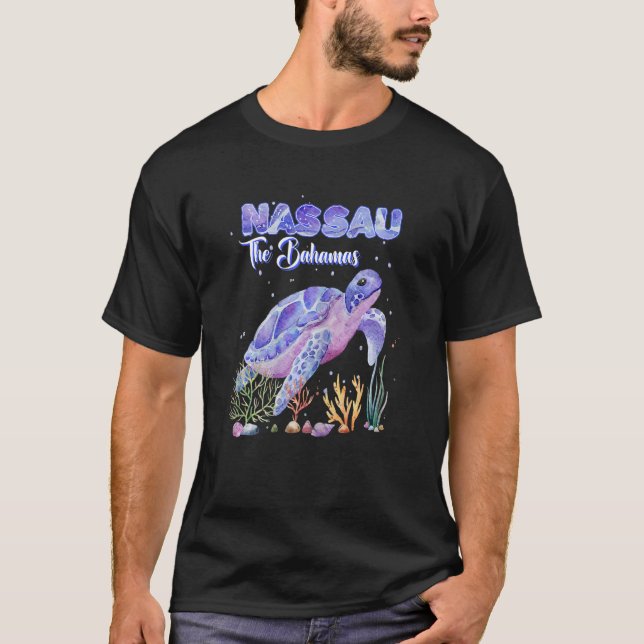 Camiseta Mulheres Nassau A Tartaruga Do Mar Das Bahamas Sno (Frente)