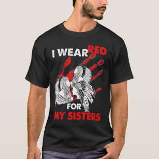 Camiseta Mulheres Nativas Americanas Eu Visto Vermelho Para