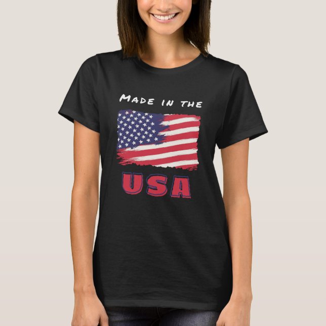Camiseta Mulheres Negra Patriot USA (Frente)