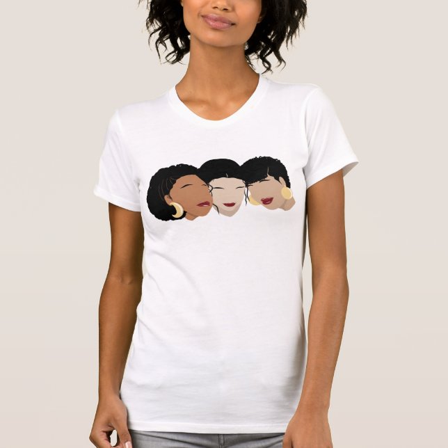 Camiseta Mulheres Negras, Amigos Irmãs (Frente)