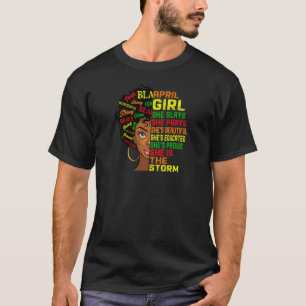 Camiseta Mulheres Negras Aniversário Mulheres Abril Menina 