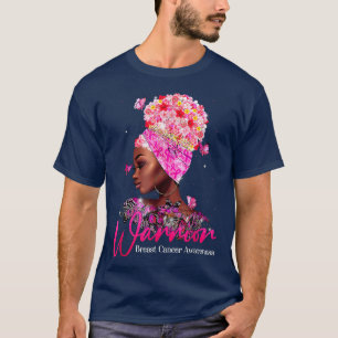 Camiseta Mulheres Negras Borboletas Rosa Fita Cancer de Fit