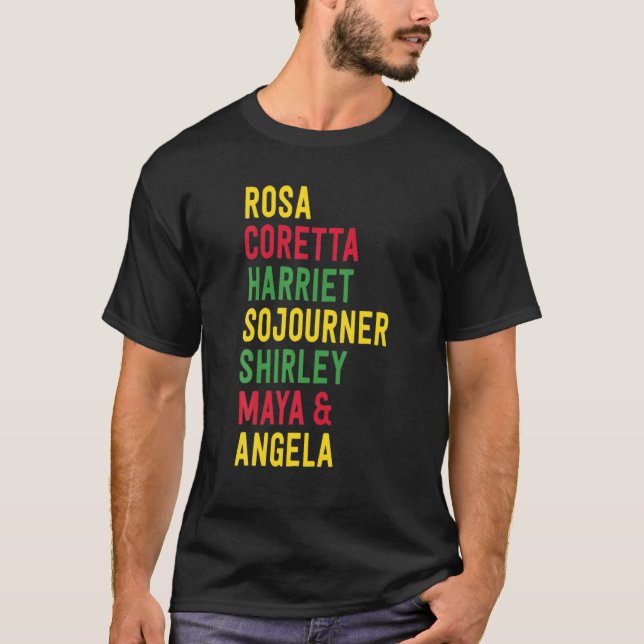 Camiseta Mulheres Negras com poder lideram a história negra (Frente)