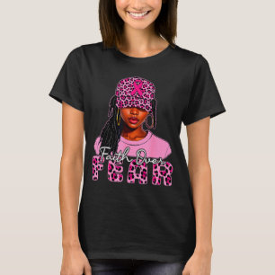 Camiseta Mulheres negras cristãs Afro Seio Fé Sobre Medo 