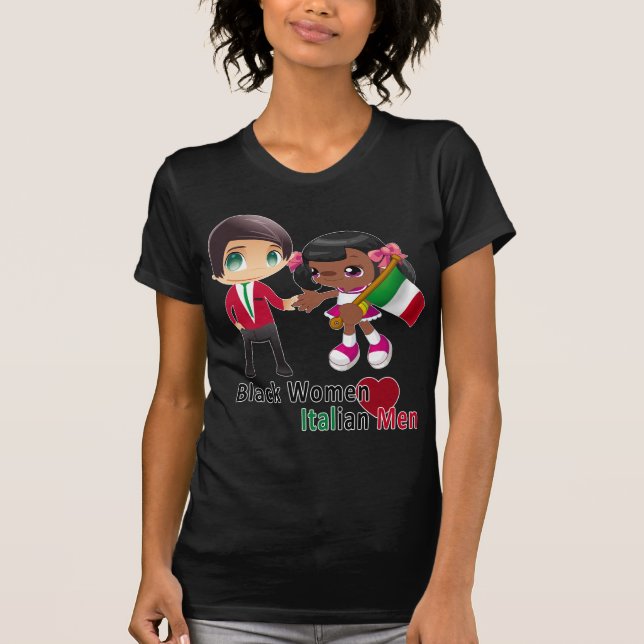 Camiseta Mulheres negras italianas do t-shirt dos homens (Frente)