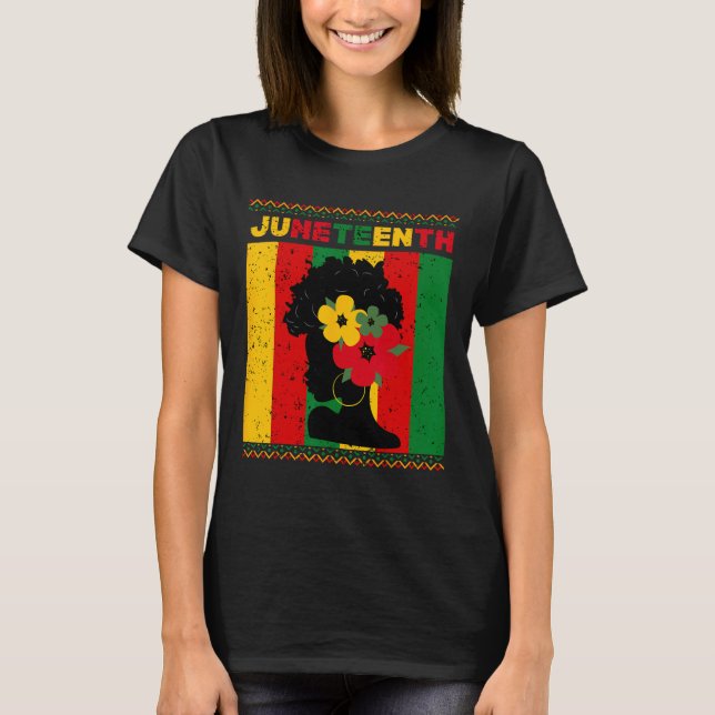 Camiseta Mulheres Negras Juneteenth Orgulho Mulheres Mês da (Frente)