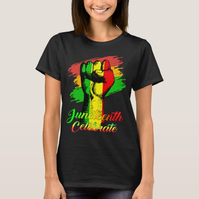 Camiseta Mulheres Negras Mão Dezenove Celebram Independênci (Frente)