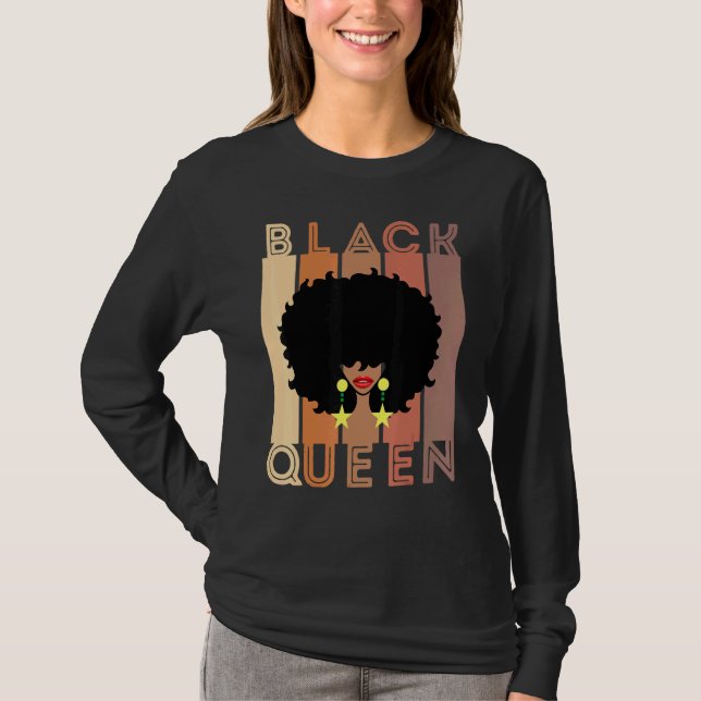 Camiseta Mulheres Negras Melanin Poppin Queen Black Girl Ma (Frente)