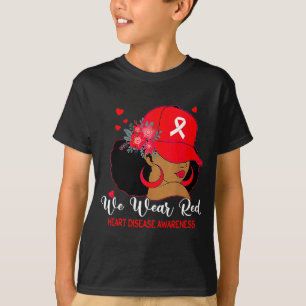 Camiseta Mulheres Negras Nós Usamos Vermelho Conscientizaçã