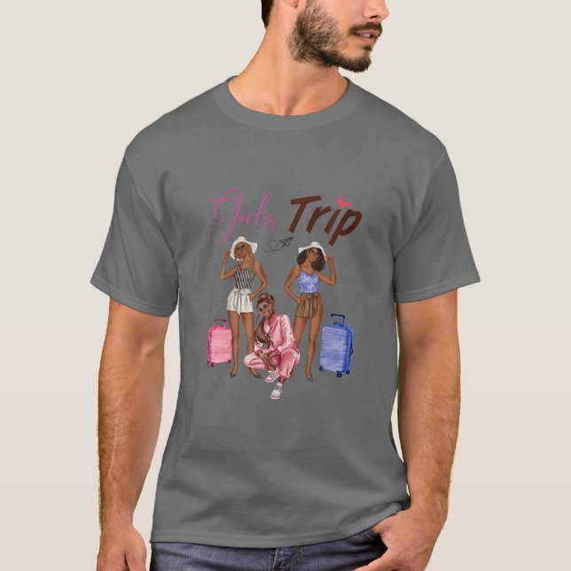 Camiseta Mulheres Negras Rainha Melanina Raparigas Trip Com (Frente)