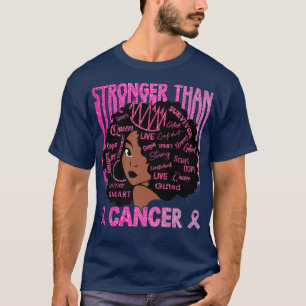 Camiseta Mulheres Negras Rainhas Rosa Mais Forte Que Cancer
