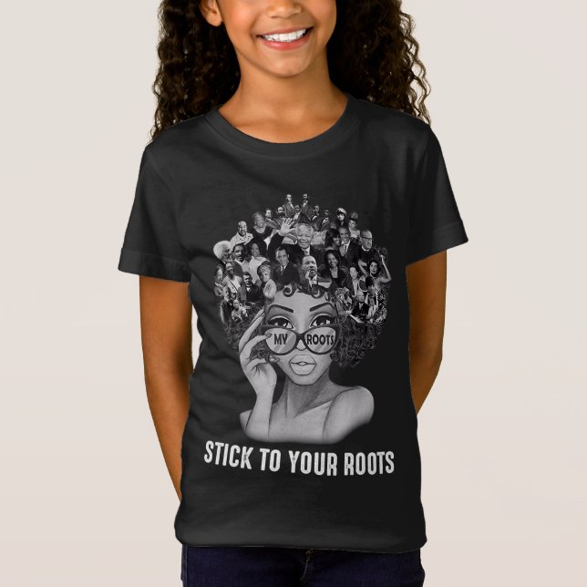 Camiseta Mulheres Negras Seguem Sua Raiz História Negra Mon (Frente)