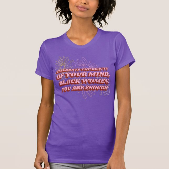 Camiseta Mulheres Negras Sensibilização para a Saúde Mental (Frente)