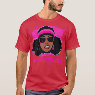 Camiseta Mulheres Negras Vestem cancer rosa e giro