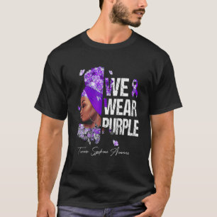Camiseta Mulheres Negras Vestimos a Síndrome de Turner Roxo