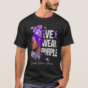 Camiseta Mulheres Negras Vestimos Violência Doméstica Roxa