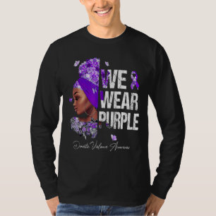 Camiseta Mulheres Negras Vestimos Violência Doméstica Roxa