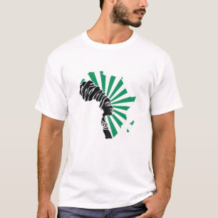 Camiseta Mulheres Nigéria Bandeira Nigéria África Mapeia