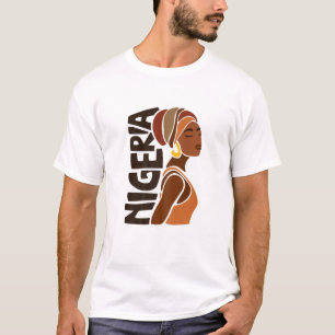 Camiseta Mulheres Nigéria Negra Negra Negra Níger Afro-Afri