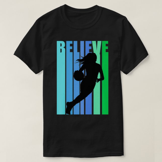 Camiseta Mulheres No Basquete Acreditam Em Insp Motivaciona (Frente do Design)