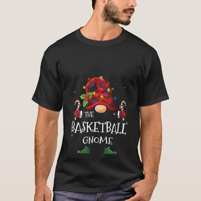 Camiseta Mulheres No Basquete Gnomo Buffalo Xadrez Christma (Frente)