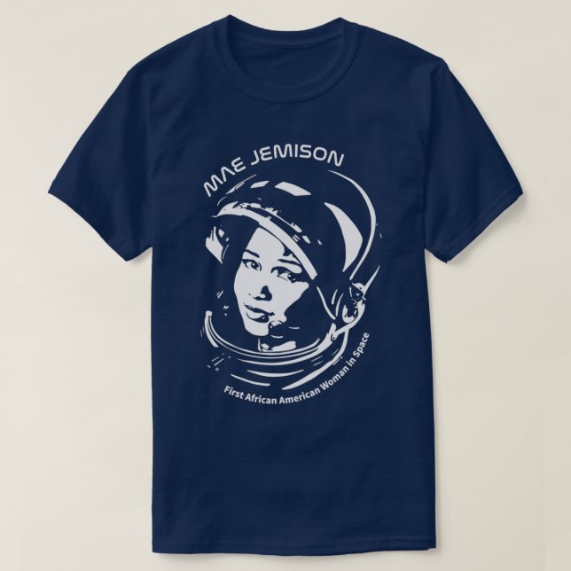 Camiseta Mulheres no Espaço Mae Jemison (Frente do Design)