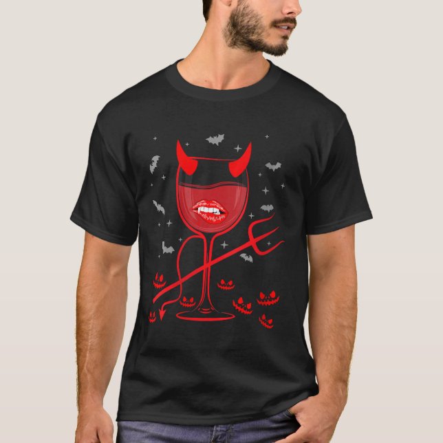 Camiseta Mulheres no Halloween Vampiro do Diabo Costume Dev (Frente)