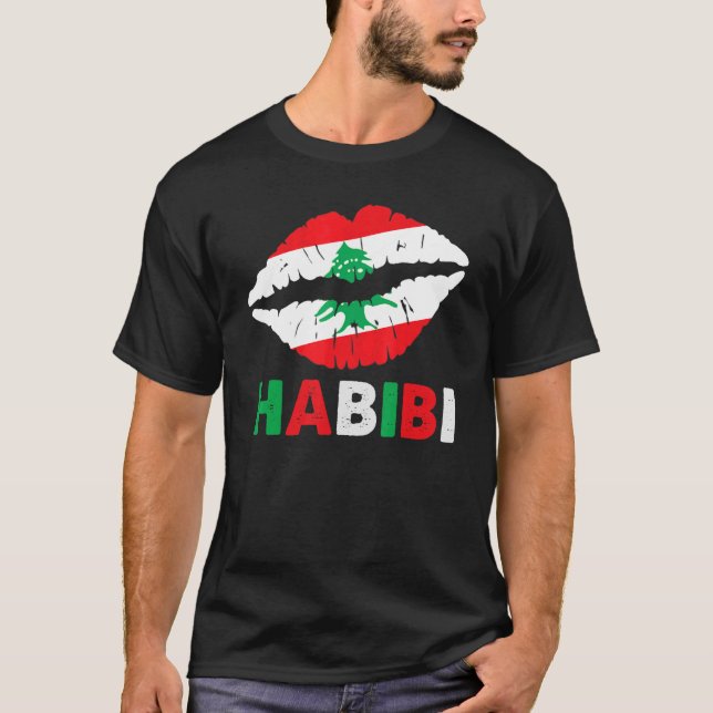 Camiseta Mulheres No Líbano Habibi Dizendo Lábios No Líbano (Frente)