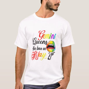 Camiseta Mulheres No Rainbow Lip Queens São Nasceres Na Gem