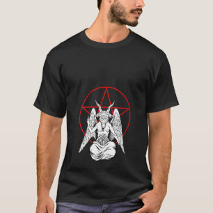 Camiseta Mulheres no segundo ano rezando Demônio Lúcifer Be
